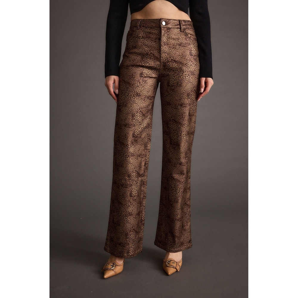 12th Tribe Womens After Hours Coated Leopard Pants Small